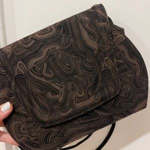 90s Vintage Brown Microsuede Shoulder Bag